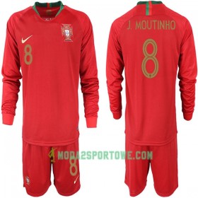 Koszulka Portugalia J. MOUTINHO 8 Dziecięcy Mistrzostwa Świata 2018 Domowe Stroje Piłkarskie Długi Rękaw